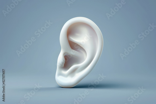 3d model of a white ear