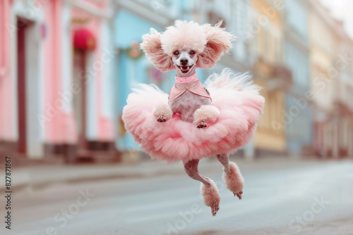 cute poodle with pink tutu