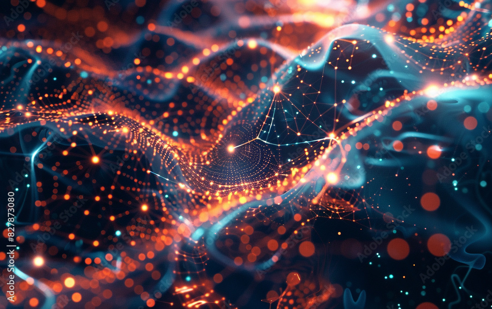 Futuristic neural network design featuring intricate connections and dynamic, high-tech elements. Futuristic neural network design featuring intricate connections and dynamic, high-tech elements.