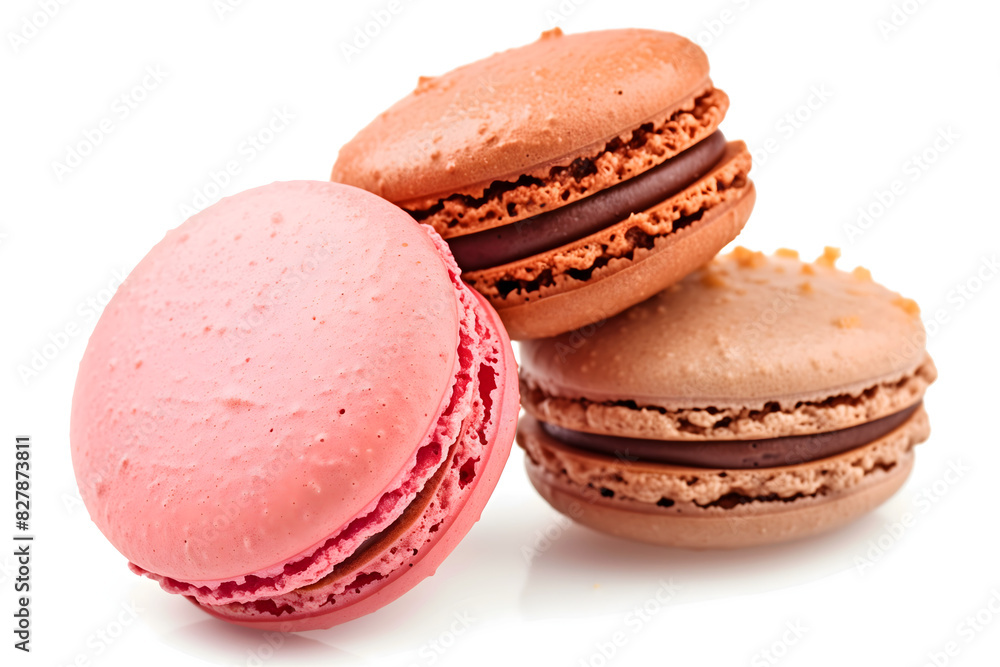 Colorful macaroons on a white background. Toned. Colorful macaroons on a white background. Toned.