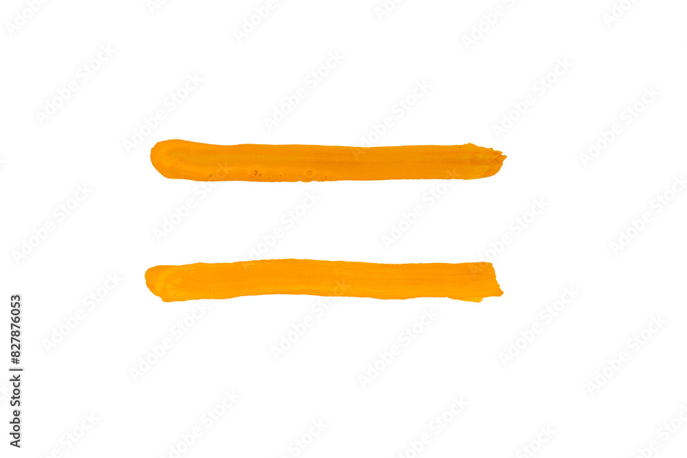 Yellow paint on white paper Isolated on A Transparent Background Yellow paint on white paper Isolated on A Transparent Background
