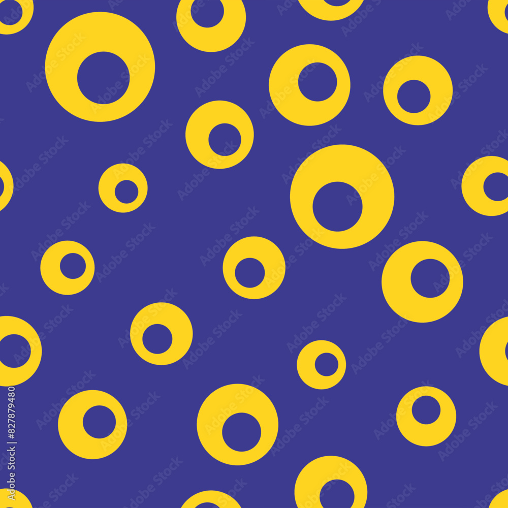 A blue and yellow pattern of circles A blue and yellow pattern of circles