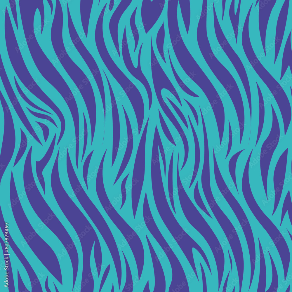 A zebra print with blue and purple stripes A zebra print with blue and purple stripes