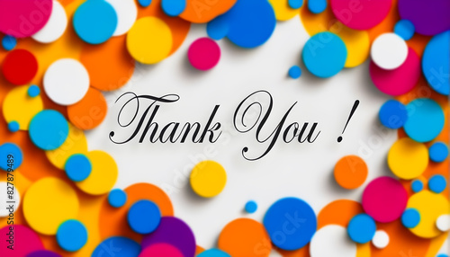 Thank You text colorful Background 