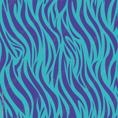 Wallpaper Mural A zebra print with blue and purple stripes Torontodigital.ca