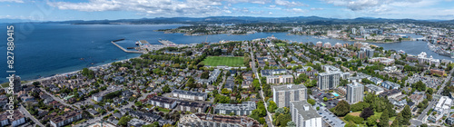 Cuadro en lienzo panoramic aerial view James Bay District in Victoria the capital of British Colu