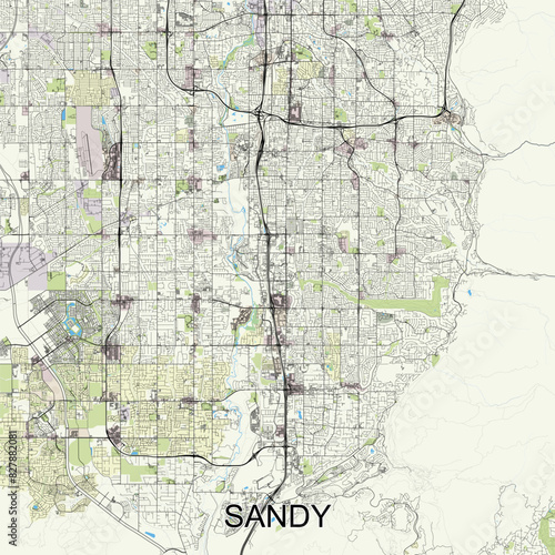 Sandy, Utah, United States map poster art