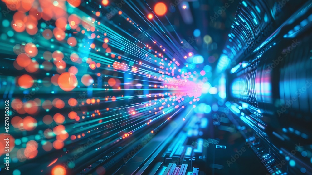 Internet connection with optical fiber, representing the concept of fast internet. Internet connection with optical fiber, representing the concept of fast internet.