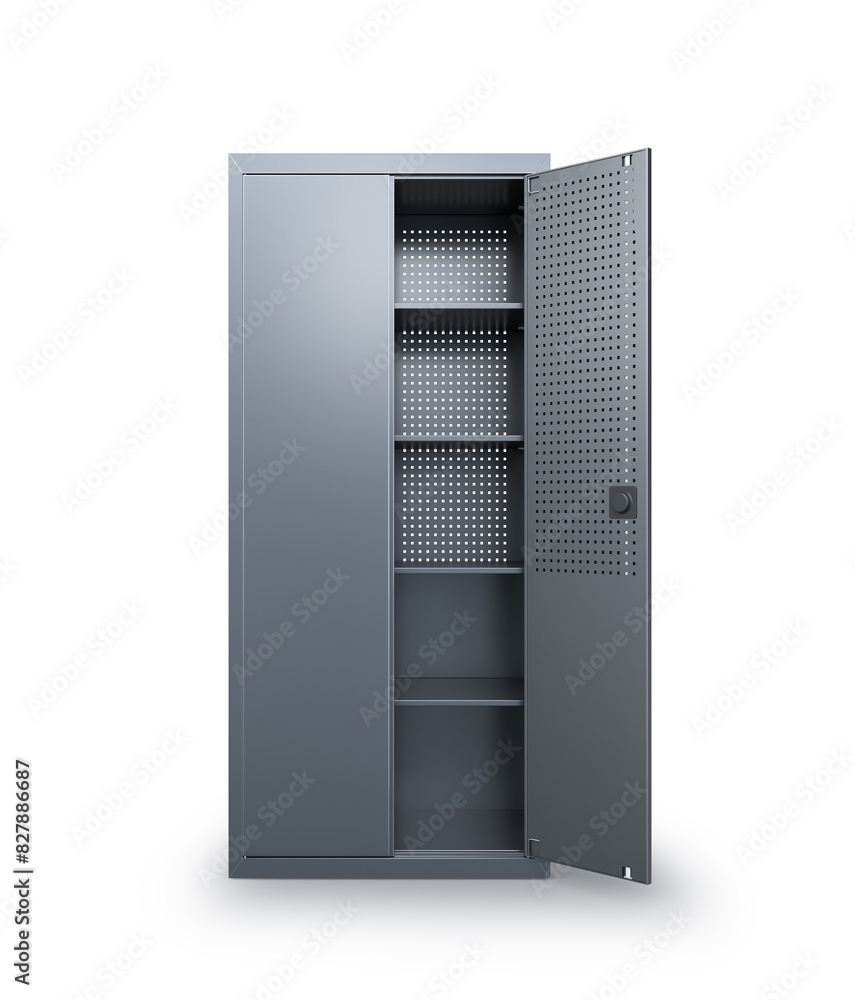 Metal cabinet for tools. 3d illustration Metal cabinet for tools. 3d illustration