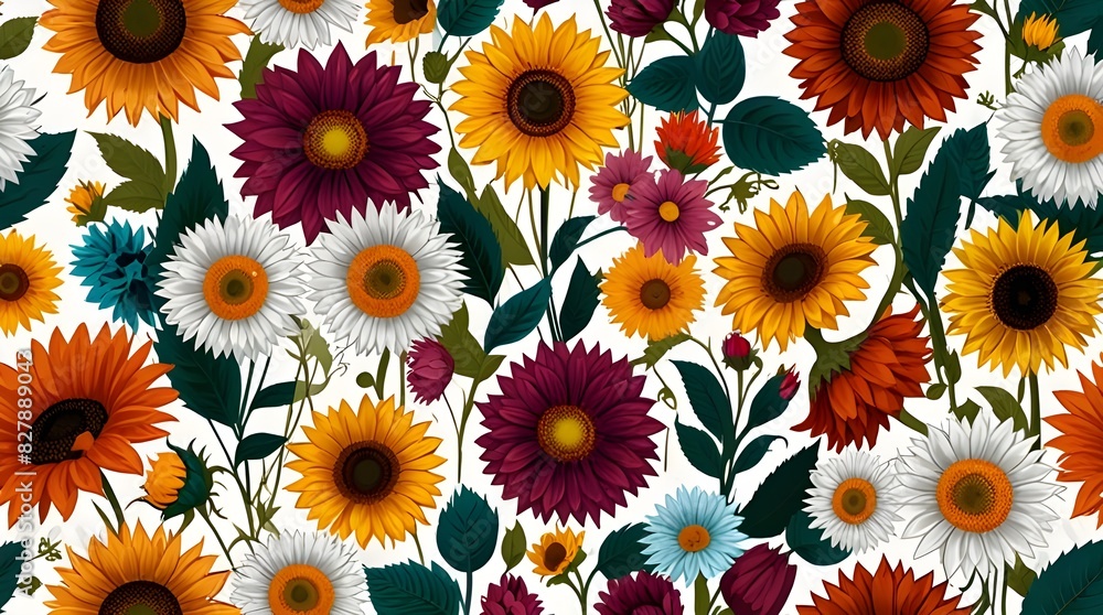 Spring flowers colorful vector set isolated in white background ...