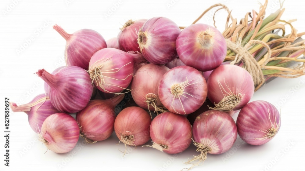 Set of fresh whole and sliced onions isolated on white background. Top view Set of fresh whole and sliced onions isolated on white background. Top view
