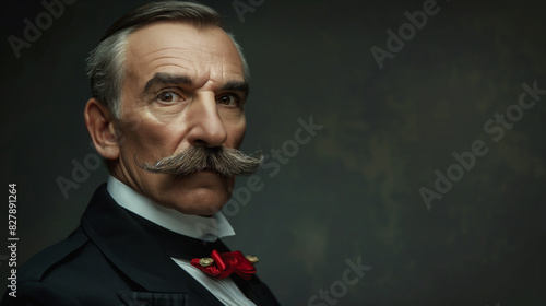 Distinguished Elderly Man with Mustache in Vintage Suit   © CosmoJulia