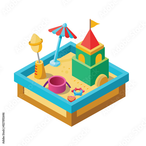 sandbox toys isolated on white background