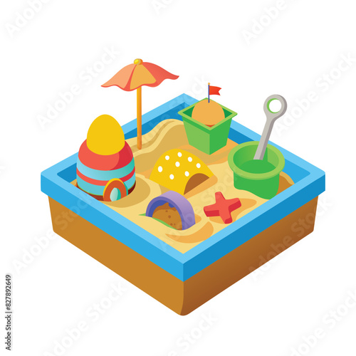 sandbox toys isolated on white background