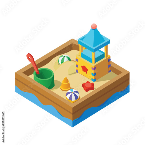 sandbox toys isolated on white background