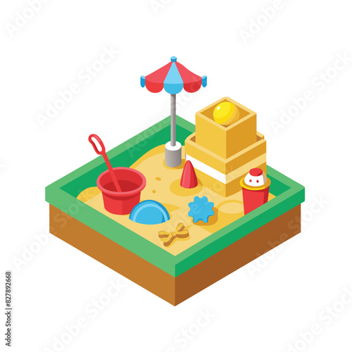 sandbox toys isolated on white background
