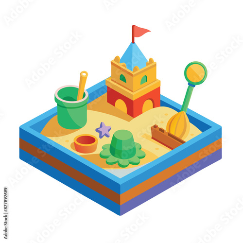 sandbox toys isolated on white background