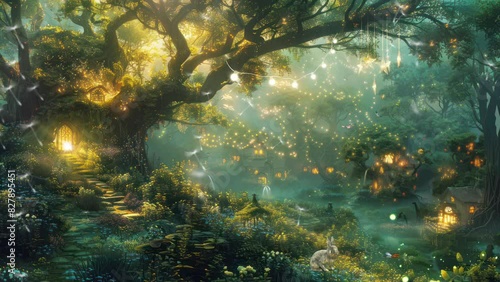 Fairy Village in an Enchanted Forest
