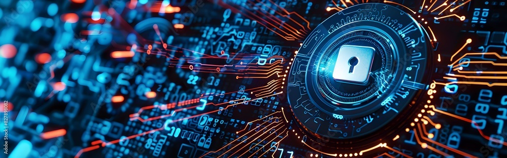 Fototapeta premium Big Data science analysis business technology concept on virtual screen secure data and cyber security