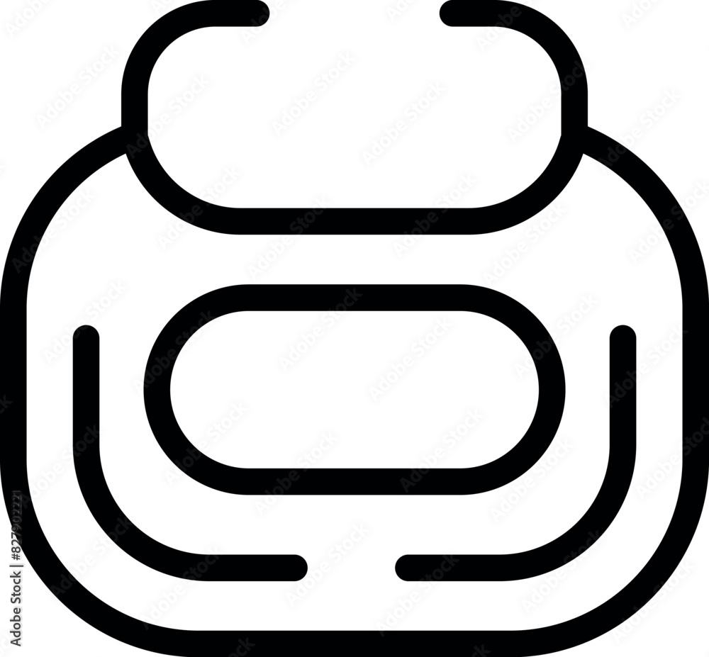 Line art vector illustration of a backpack, isolated on a white background Line art vector illustration of a backpack, isolated on a white background