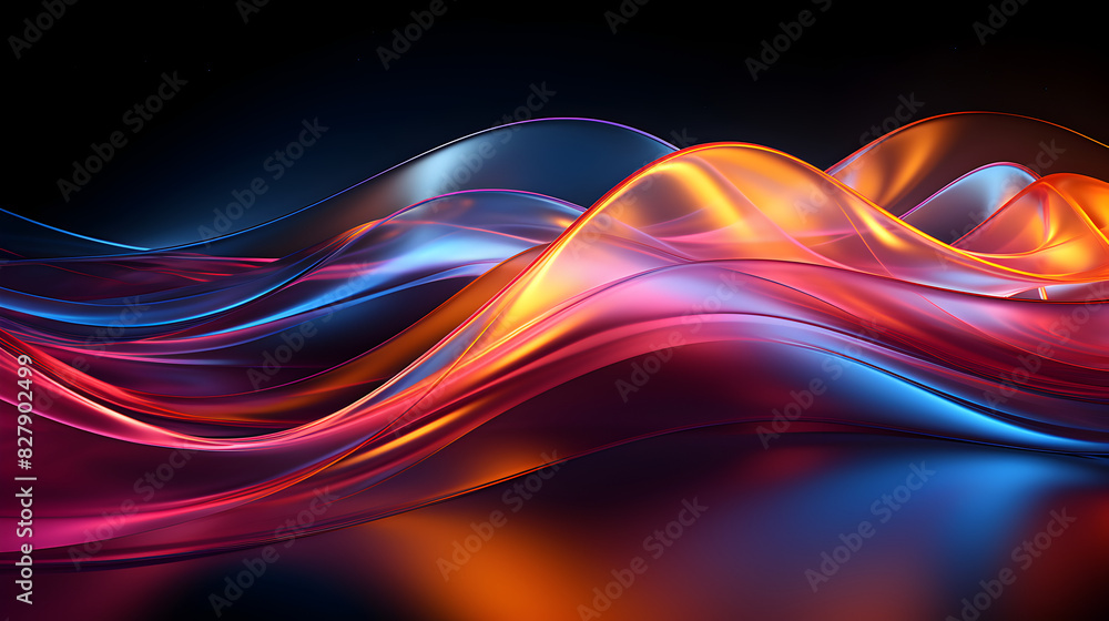 Red luminous neon light waves, A Vibrant Display of Dynamic Energy Red luminous neon light waves, A Vibrant Display of Dynamic Energy