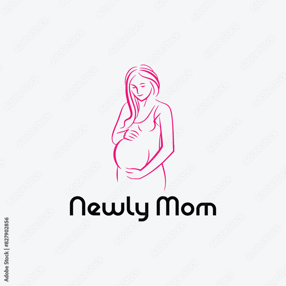 women mom pregnancy logo design vector women mom pregnancy logo design vector