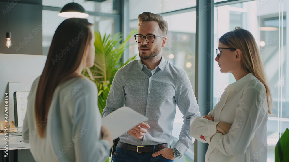 roup of Professional Businesspeople Discussing New Project | Modern Office Background, Team Collaboration roup of Professional Businesspeople Discussing New Project | Modern Office Background, Team Collaboration