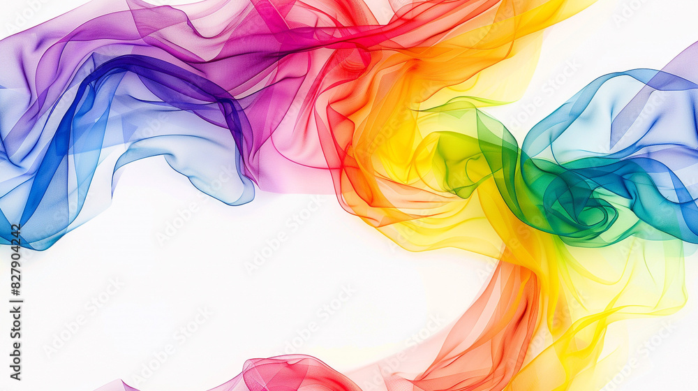 Rainbow colors flowing on a white background, seamless pattern Rainbow colors flowing on a white background, seamless pattern