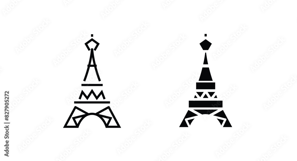 Eiffel tower, Paris, France, eifel line and flat icons set, editable stroke isolated on white, linear vector outline illustration, symbol logo design style Eiffel tower, Paris, France, eifel line and flat icons set, editable stroke isolated on white, linear vector outline illustration, symbol logo design style