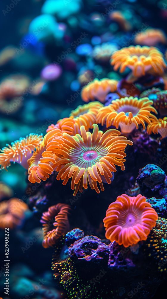 Vibrant coral reef teeming with marine life underwater in a tropical sea garden Vibrant coral reef teeming with marine life underwater in a tropical sea garden