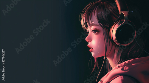 woman with headphones