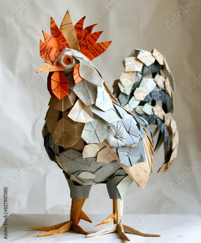 origami paper rooster