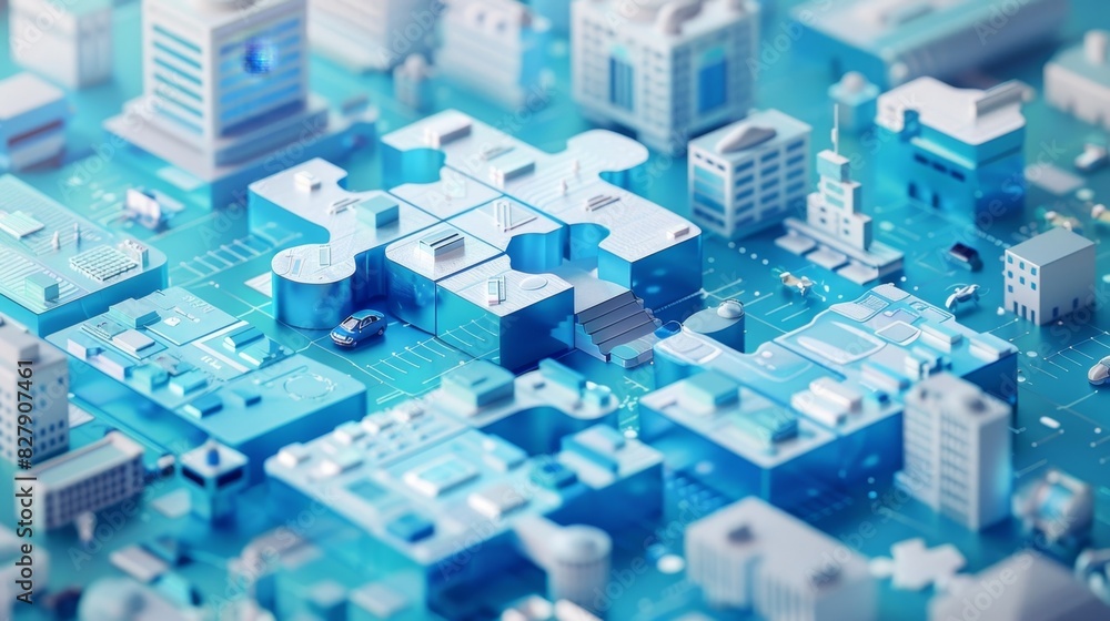 A jigsaw puzzle composed of different healthcare facilities all fitting together to form a cohesive picture representing the integration of data from different sources. A jigsaw puzzle composed of different healthcare facilities all fitting together to form a cohesive picture representing the integration of data from different sources.