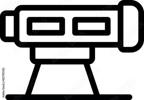 Vector outline of a telescope on a white background, ideal for astronomy themes
