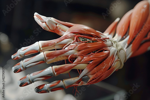 
An immersive 360-degree panorama of the muscles of the hand, including the intrinsic and extrinsic muscles, showcasing their photo