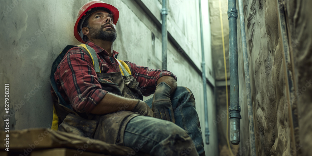Fototapeta premium Photo of a construction worker
