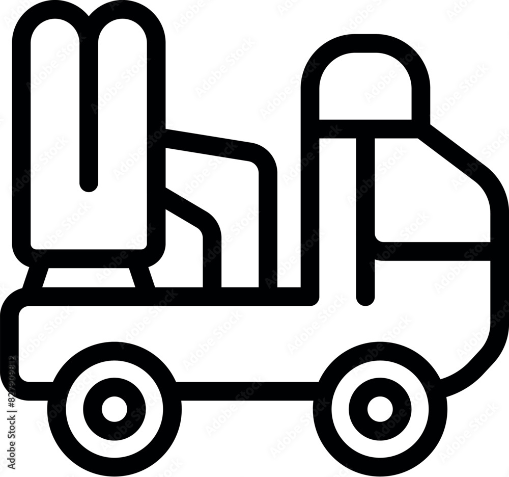 Simplistic line art design of a forklift, suitable for various industrial themes Simplistic line art design of a forklift, suitable for various industrial themes