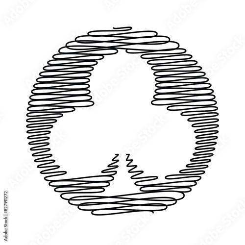 clubs clover symbol thread line vector illustration 3