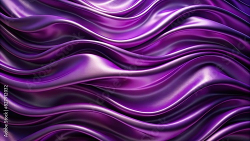 Violet purple satin background with wave abstract design, creating a realistic effect photo