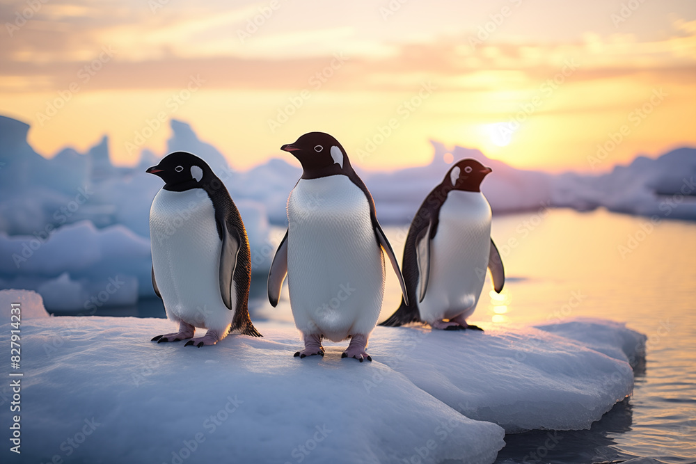 Obraz premium Penguin at outdoors in wildlife. Animal