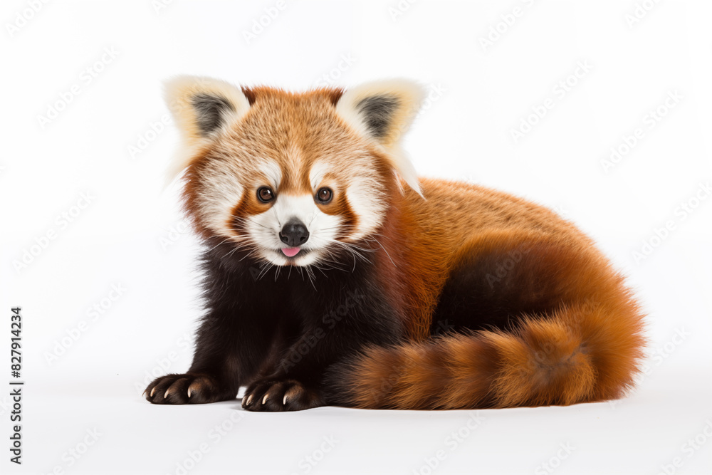 Red Panda over isolated white background. Animal Red Panda over isolated white background. Animal