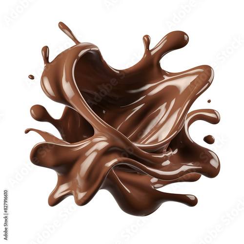 deep brown chocolate milk splash isolated 