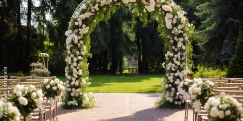 wedding arch in nature Generative AI