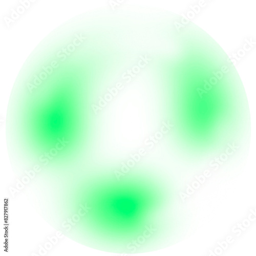 clear foam bubble green dot