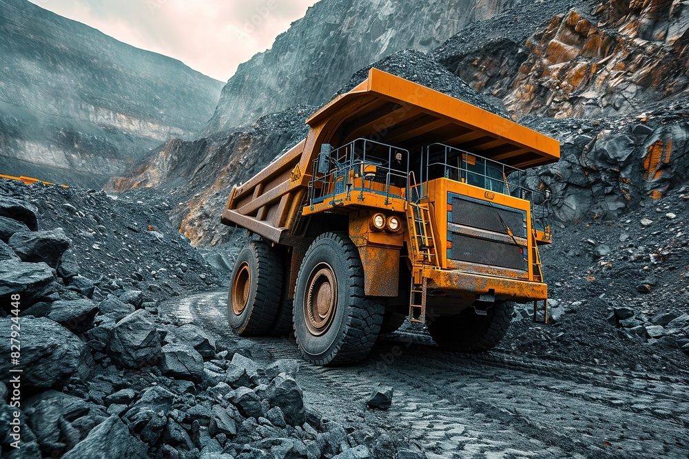 mining truck in a coal mine loading coal mining truck in a coal mine loading coal