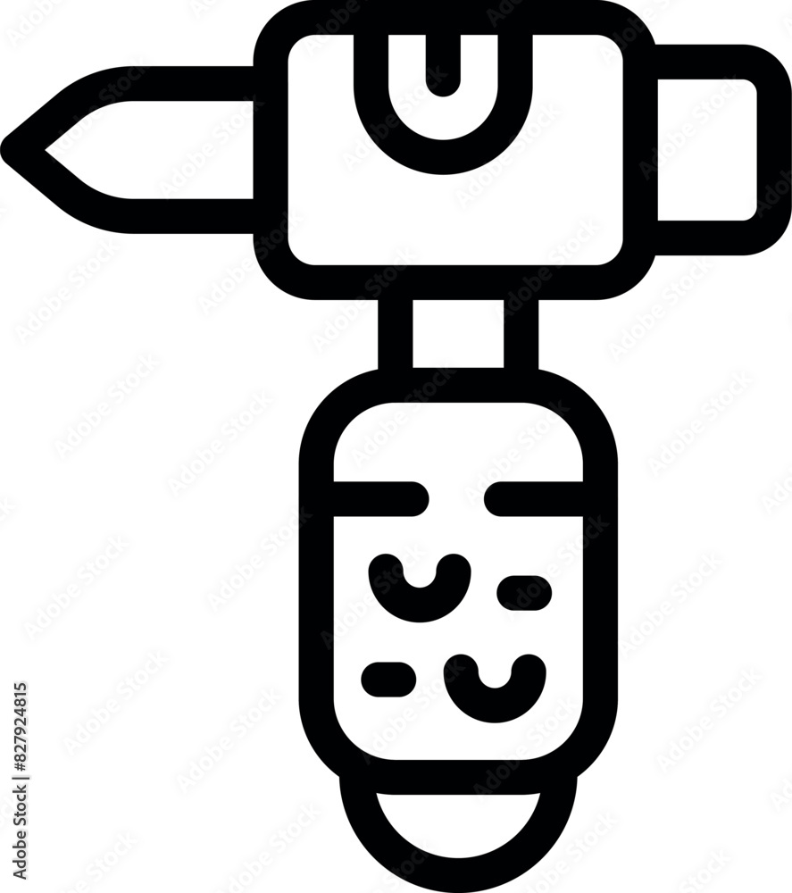 Simplified illustration of a power drill icon in black and white, perfect for toolrelated content Simplified illustration of a power drill icon in black and white, perfect for toolrelated content