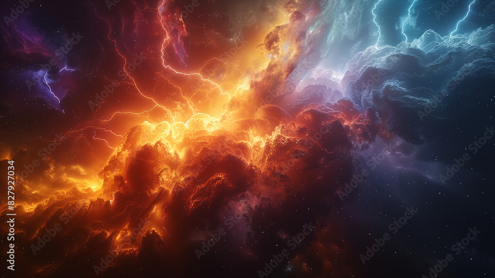 Obraz premium Space Inferno: Galactic Explosion