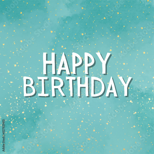 Happy Birthday Card design with texture background and golden sparkles