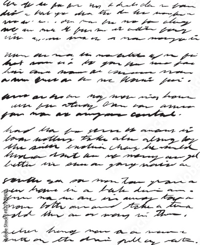 Handwritten essay or diary entry, journal entry, messy, scrawled out manuscript, authentically written by hand, with completely illegible, gibberish words and phrasing. Completely unreadable