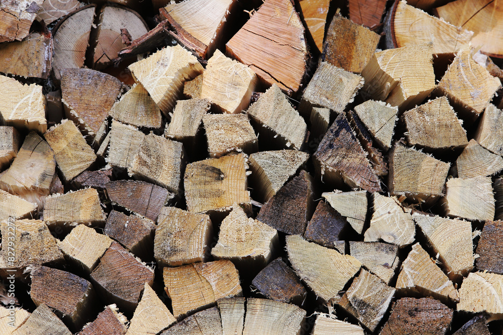 Stacked chooped firewood